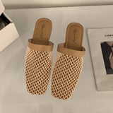 ADVBRIDGE  -  Summer Women Slippers Sexy Mesh Mules Shoes Indoor Home Slides Female Flats Shoes Beach Sandals Flip Flops New Woman Shoes