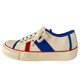 ADVBRIDGE  -  New Women Colorblock Vulcanized Canvas Sneakers Flat Sole Lace-Up Soft Comfort Latex Cushion Summer Student Casual Shoes