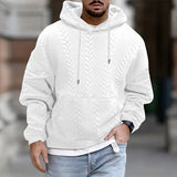 Advbridge Autumn Long Sleeve Loose Fashion Hoodies Men Clothing Winter Vintage Hooded Sweatshirts Mens Jacquard Solid Hoodie Streetwear