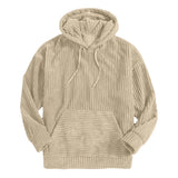 Advbridge Autumn and Winter New Men's Casual Pullover Hooded Sweater Pullover Corduroy Retro Long Sleeve Pocket Pullover