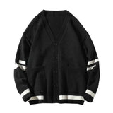 Advbridge Autumn and winter cardigan sweater men ins Hong Kong wind loose lazy wind V-neck sweater Korean version of the trend everything