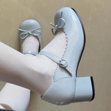 Advbridge Women's Lolita Shoes New Japanese Bow Preppy Style Girls Shoes JK Asaguchi Mary Jane Shoes Women