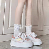 Advbridge Pink Hearts Lolita Platform Sneakers Casual Women's Sports Shoes Kawaii Flats Harajuku Vintage Tennis Female Cute Footwear
