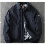 Advbridge Men Business Jacket Spring Autumn Casual Slim Fit Mens Outerwear Male Coat Bomber Jacket for Men Double Layer Workwear Shirt