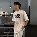 ADVBRIDGE  -  Men's Wear T-shirts Short Sleeve 2025 Summer Letter Print Design Male Round Collar Cotton T-shirt Pullover Tops