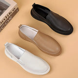 ADVBRIDGE  -  Leather Shoes Men's 2025 Summer New Male Leather Shoe Leather Man Casual Single Shoe Solid Color Breathable Mans Shoes Loafers