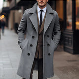 Advbridge Autumn Winter Men's Woolen Coats Business Casual Fashion Double Breasted Long Woolen Trench Male England Style Wool Blends Coat