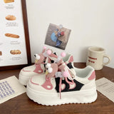 ADVBRIDGE  -  Sweet Platform Sports Shoes Woman Korean Style Kawaii Pink Women Sneakers Autumn Casual Versatile Low-top Women Shoes