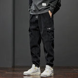 Advbridge Spring Autumn New Style Elastic Waist Casual Pants for Men Stretch Straight Drawstring Harem Jogging Sports Long Pants Male