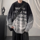 Advbridge American Letter Gradient Couple Sweater Men's Thick Warm Round Neck Teenagers' High-end and Cool Knit Sweater