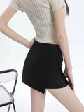 Advbridge Grey Skirts Women Spring Summer Korean Style Side-slit Sexy Lined To Prevent Light Leakage High Waist Slim Hip-covering Casual