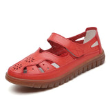 ADVBRIDGE  -  Summer Women Breathable Leather Sandals Ladies Comfortable Flats Walking Slippers Covered Toe Beach Shoes Female Casual Shoes