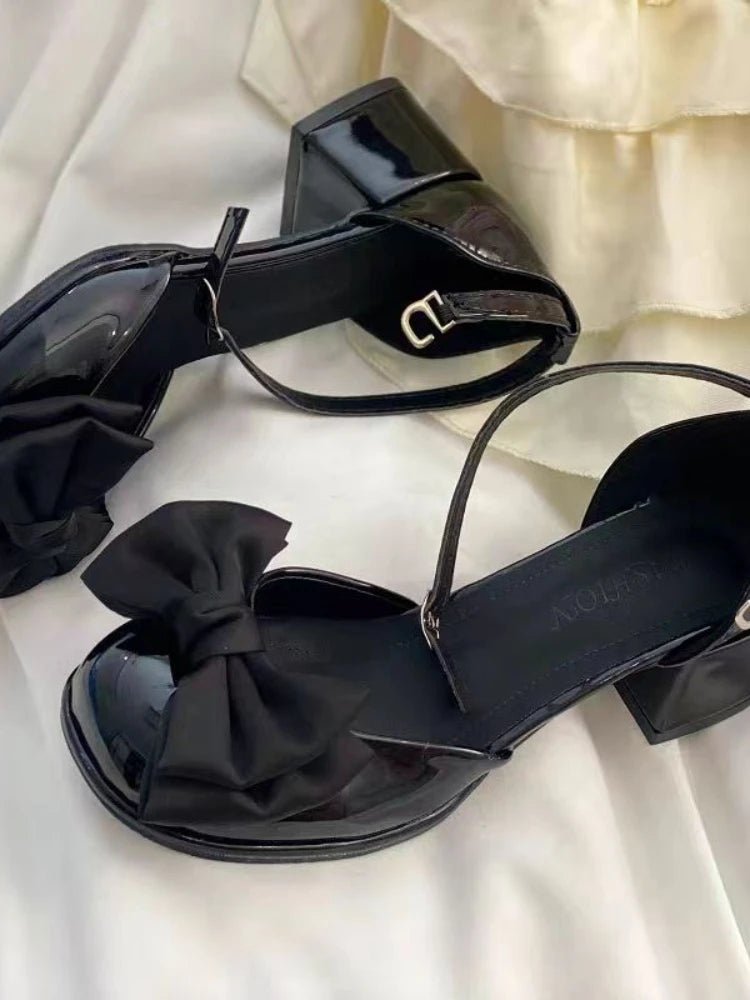 Advbridge Elegant Vintage Lolita Shoes Women Bow Kawaii Sweet Platform Shoes Female Korean Designer Fairy Buckle Shoes Summer New
