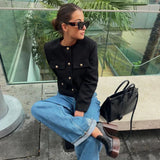 Advbridge Woman Outerwears Autumn Long Sleeve Cropped Jacket For Women Winter Button Demi-Season Short Coats Elegant Women's Coat
