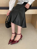 ADVBRIDGE  -  Pointed Heel Sandals Comfort Shoes for Women Suit Female Beige Girls Fashion Black High Leather Low Stiletto Scandals Rubber Fab