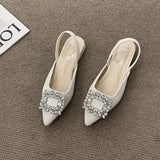 Advbridge Closed Toe Sandals Female Shoe All-Match 2024 Women's Med Clear Heels Girls Bow New Medium Comfort Beige Block Square Summer Ret