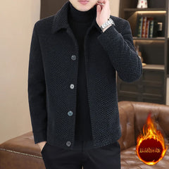 Advbridge Korean Winter Woolen Jacket Men Plush and Warm Short Trench Coat Plaid Casual Business Streetwear Overcoat Social Men Clothing