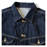 Advbridge  Japanese Dark Blue Denim Lapel Bone Embroidery Loose Jacket New High Quality Men Coats