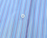 ADVBRIDGE  -  Blue Striped Two-piece Set Women Long Sleeve Pocket Blouse+Drawstring Pants Sets Spring New Fashion Casual Poplin Trouser Suits