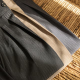 ADVBRIDGE  -  Business Commuting Non-ironing Breathable Double Pleat Striped Trousers Men's Fashionable Business Thin Draped Casual Pants
