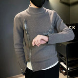 Advbridge Man Clothes Zip-up Collared Motorcycle Knitted Sweaters for Men Zipper Pullovers Korean Autumn Sweat-shirt Street Cotton Fun S X
