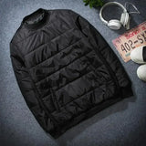 Advbridge Men‘s Wintern outfits Pullover Padded Coat Men Solid Winter Patchwork Jacket Spiritual Young Man Cold-proof Clothing Young Stand-up Collar Sweatshirt Advbridge Men‘s Wintern outfits