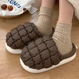 Advbridge Sweet Girls Home Slippers Women Simple Puff Cotton Shoes Female Winter Plush Indoor Bedroom Non-slip Warm Soft Footwear