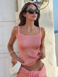 Advbridge Pink Sparkly Spaghetti Strap Camisole Top 2025 Summer Beachwear Sexy Women's Knit Casual Vacation Lady Tank Tops Clothing K31