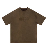 Advbridge Original Letter Embroidery O Neck Suede Summer Tshirts for Men and Women Short Sleeve Streetwear Casual Oversized Top Tees