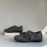 ADVBRIDGE  -  Women's Vulcanize Shoes Flat Sole Lace-up Hook & Loop Sneakers Women Leisure 2025 Spring Autumn Retro Ballet Zapatillas De Mujer