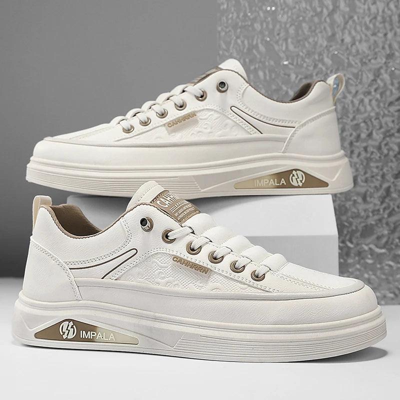 ADVBRIDGE  -  Men's Small White Shoes Canvas Shoes Fashion Shoes Leather Comfortable Shoes Top Breathable Board Shoes Fashion Casual Shoes