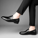 ADVBRIDGE  -  Casual Leather Shoes for Men Autumn Breathable Men's Shoe New One Foot Soft Top Soft Sole Casual Bean Leather Shoe Mens Zapatos