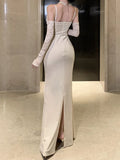 Advbridge Sexy Women Bodycon Casual Solid Slim Long Dress Spaghetti Strap Vintage Elegant Party Prom Dresses Female Clothes Robe Vestidos