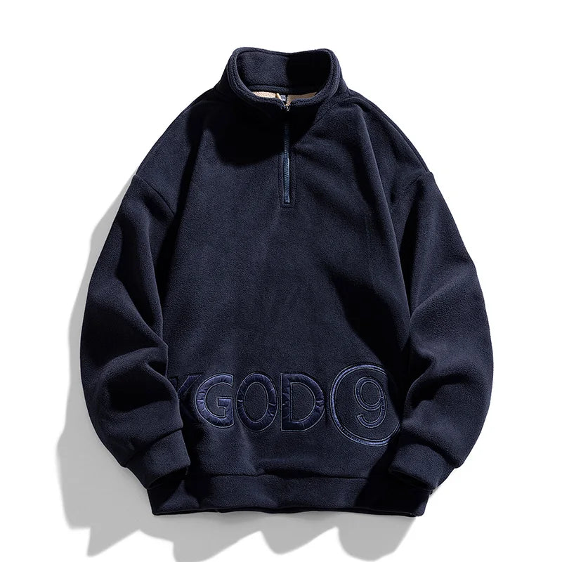 Advbridge Outdoor Travel Embroidery Warm Hoodie Autumn and Winter Fleece Hip Hop Streetwear Warm Fleece Sweatshirts Casual Hoodie for Male