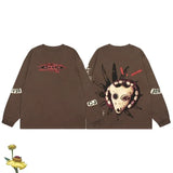 Advbridge Fashion Streetwear Cactus Jack Hoodies Graffiti Printing Sweatshirts High Street Hip Hop  Pullover