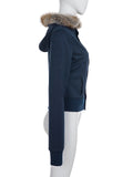 ADVBRIDGE  -  Casual Fur Trim Sweatshirt Basic Solid Button Long Sleeve Hoodies Women 2025 Autumn Winter Fashion Streetwear Ladies