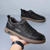 ADVBRIDGE  -  Casual Leather Shoes Men's 2025 Spring New Soft Leather Cowhide Mens Shoe Soft Sole Versatile Daily Board Shoes Men Loafers male