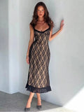 Advbridge Lace Mesh Bodycon Midi Party Dress Women Apricot Ruffles Elegant Black Sexy Club Shealth Dress Robe 2024 Tank Dress