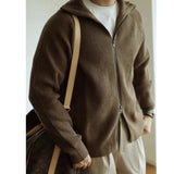 Advbridge Autumn Clothing Men's Luxury Knitted Stand Collar Cardigan Casual Streetwear Solid Color Long Sleeve Knitwear Retro Jacket M-2XL