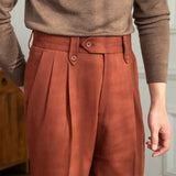 ADVBRIDGE  -  Autumn and Winter British Thick Casual Pants Commuter Straight High Waist Pants Japanese All-match Warm Pants for Men