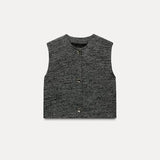 Advbridge Women Pants Set O-neck Knitted Single Breasted Vest Loose Elastic Waist Wide Leg Pants Suit Lady 2025 Spring Female Outfits ﻿