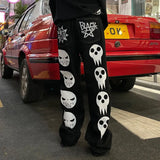 Advbridge Y2k baggy jeans Harajuku Fashion Hip Hop Print  Men's Women's Black Denim Pants New Rock Punk Wide Foot Trousers Streetwear