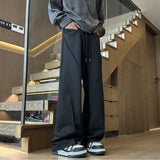 ADVBRIDGE  -  Black Casual Pants Men Fashion Oversized Wide Leg Pants Men Sweatpants Streetwear Loose Straight Joggers Pants Mens Trousers