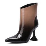 Advbridge Pointy Toe Women's Ankle Boots High Heels Leopard Print Sexy Rear Zipper Naked Bootines Chelsea Botas New Women's Shoes Big Size