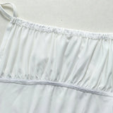 ADVBRIDGE  -  Sexy Cute Camisole Dress For Women Summer Open Back Sleeveless High Waist Shirring Lace-up Solid Pleated Mini Party Dresses