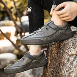 ADVBRIDGE  -  Designer Shoes Men Fashion Spring Autumn Large Men's Casual Shoes Leather Shoe Fashionable Handmade Man Shoes Sneakers Men