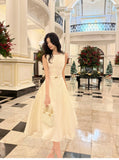 ADVBRIDGE  -  Luxury French Elegant Vintage White Midi Dress Slim Wasit Sleeveless A-Line Momen's Dresses Prom Female Clothes New Mujer 2025