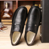 Advbridge Genuine Leather Shoes Men Winter Boots Warm Cotton Cold Winter Cow Leather Male Footwear Black Ankle Boots A1883