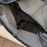 Advbridge New Summer Trend Hot Girl Sexy Style High Waist Side Drawstring Mini Denim Skirt Solid Color Stretch Skinny Women A-Line Skirt