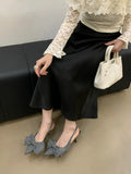 ADVBRIDGE  -  Striped Bow Design High Heels Women Sexy Pointed Toe Slingbacks Heeled Sandals Summer Comfort Elegant Women Pumps Office Shoes